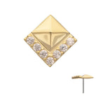 Invictus | 14k gold | Rhombus with V Cluster | CZ