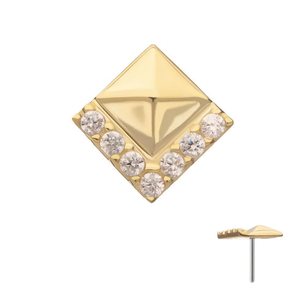 Invictus | 14k gold | Rhombus with V Cluster | CZ