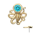 Invictus | 14k gold | Sprawling Octopus | Aqua CZ