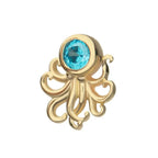 Invictus | 14k gold | Sprawling Octopus | Aqua CZ