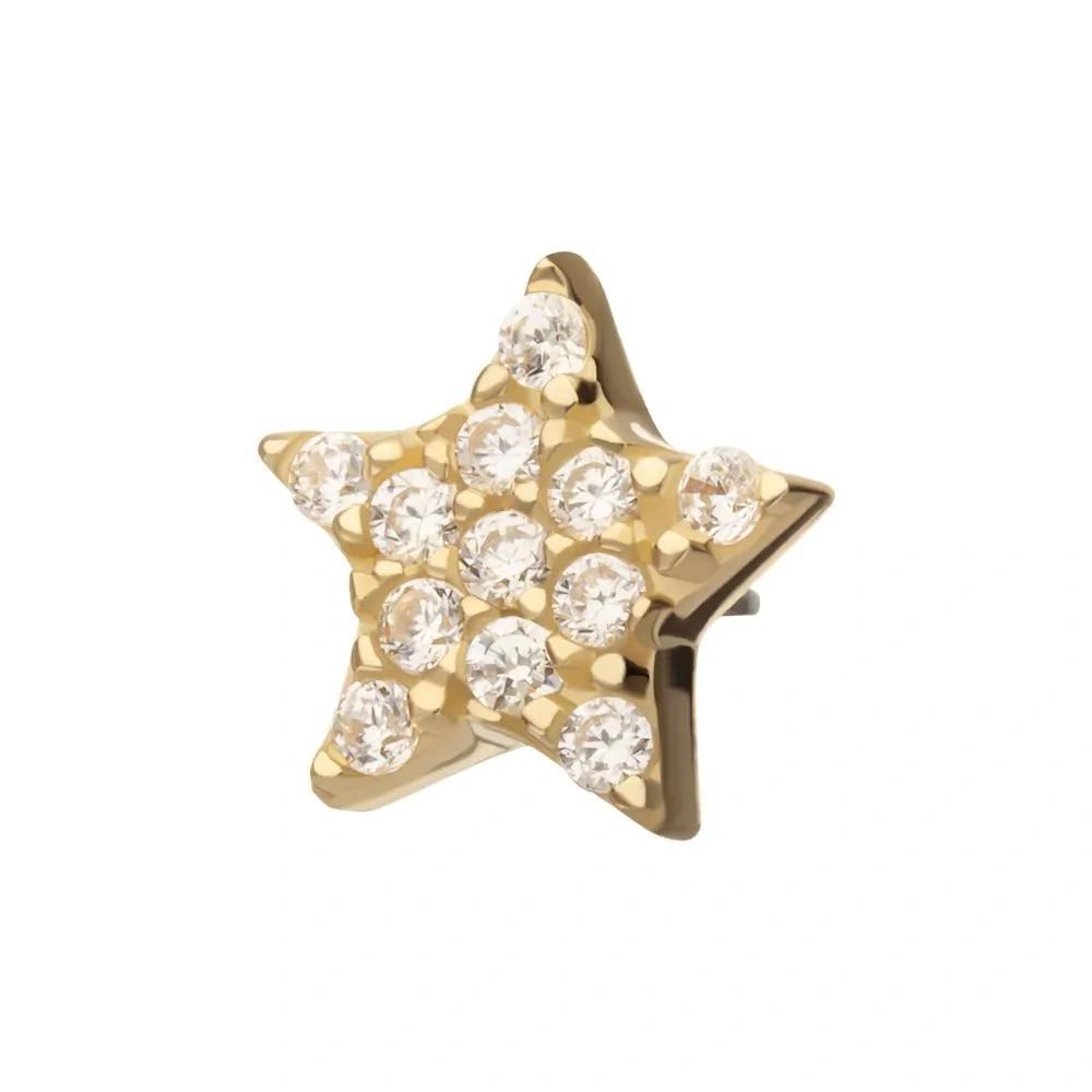 Invictus | 14k gold | Pave Set Star | CZ