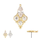 Invictus | 14k gold | Prong Set Marquise Trinity | CZ