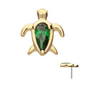 Invictus | 14k gold | Turtle | Emerald CZ