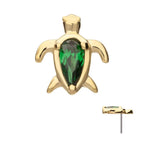 Invictus | 14k gold | Turtle | Emerald CZ