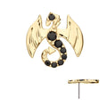 Invictus | 14k gold | Winged Dragon | Black CZ