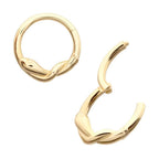 Invictus | 14k gold | Front Facing Hinged Hoop | Twisted Snake