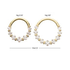 Invictus | 14k gold | Prong Princess Clear CZ Cluster Front Facing Hinged Hoop