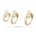 Invictus | 14k gold | Pave Clear CZ Snake with Emerald CZ Eyes Side Facing Hinged Hoop