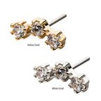 Invictus | 14k gold | Curved Trinity | CZ