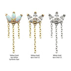 Invictus | 14k gold | Marquise Cluster Fan with Triple Chain Dangle