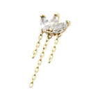 Invictus | 14k gold | Marquise Cluster Fan with Triple Chain Dangle