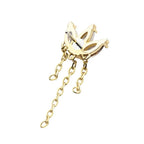 Invictus | 14k gold | Marquise Cluster Fan with Triple Chain Dangle