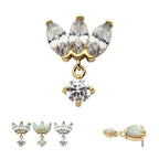 Invictus | 14k gold | Marquise 3-Cluster Fan with Dangle