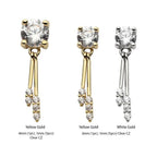 Invictus | 14k gold | Prong Set with Double Dangle Bar | CZ