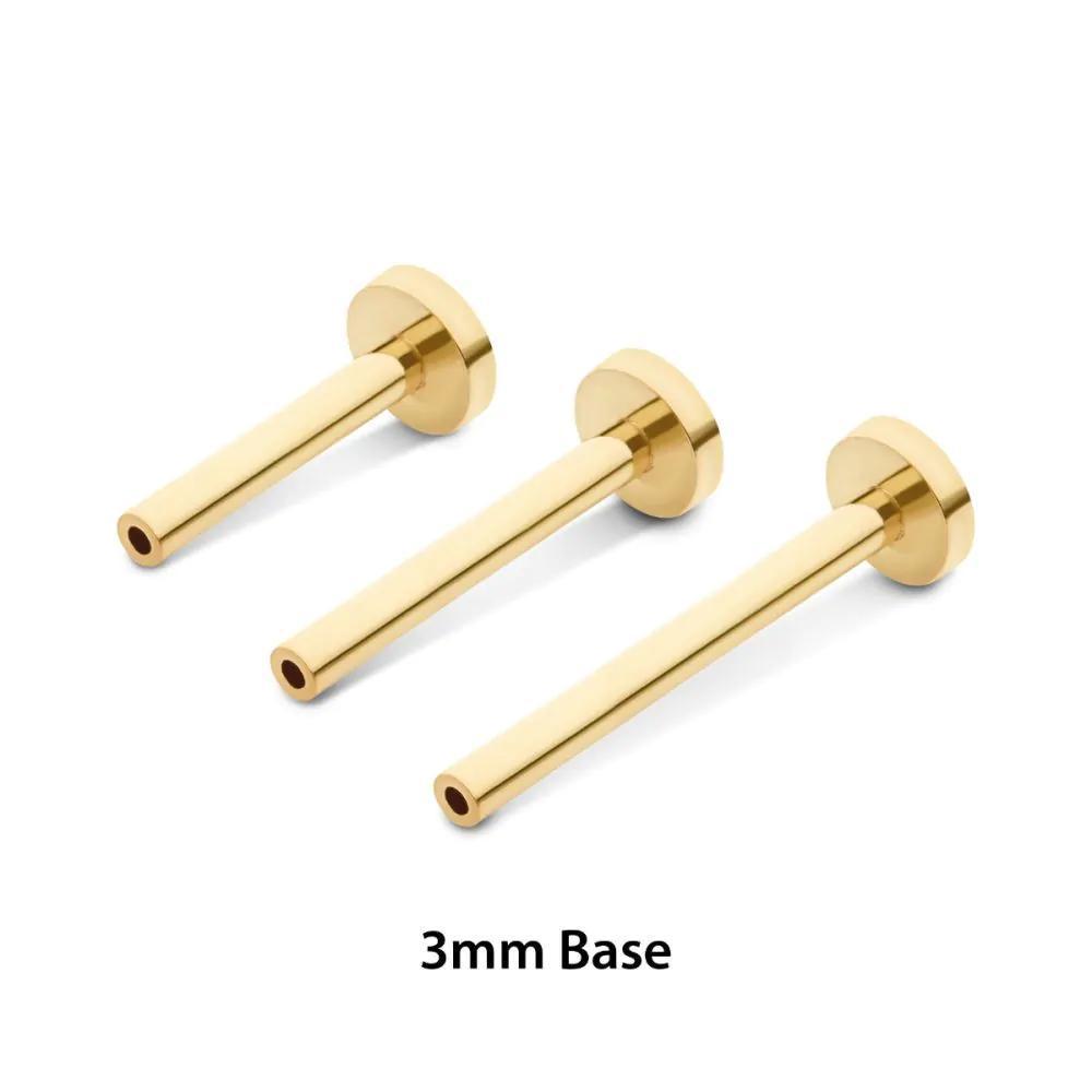 Invictus | 14k gold | Threadless Labret with 3mm Base