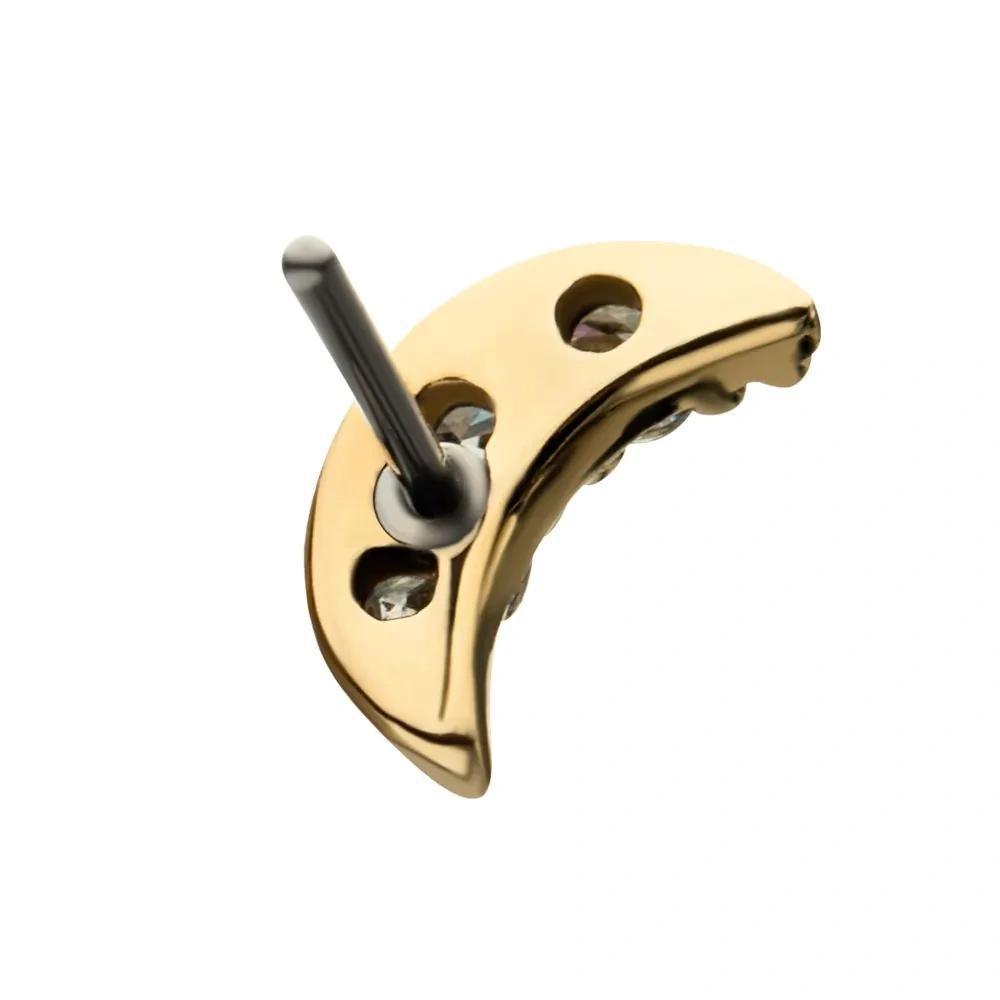 Invictus | 14k gold | Crescent Moon | CZ