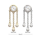 Invictus | 14k gold | Bezel with Triple Bezel Dangle | CZ