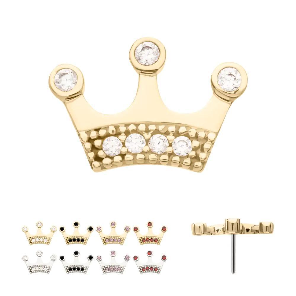 Invictus | 14k gold | Bezel CZ Gem Edge Crown Top | Cubic Zirconia