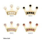 Invictus | 14k gold | Bezel CZ Gem Edge Crown Top | Cubic Zirconia