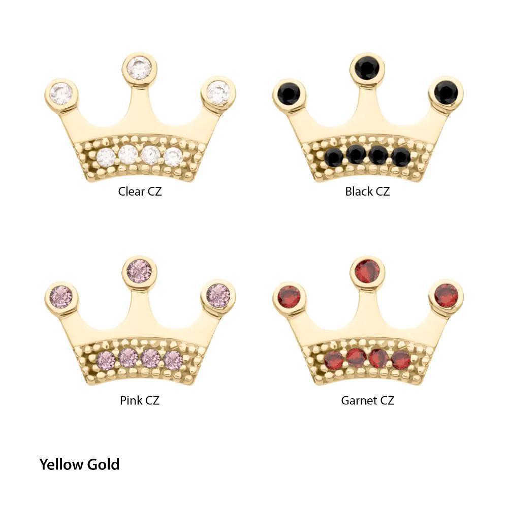 Invictus | 14k gold | Bezel CZ Gem Edge Crown Top | Cubic Zirconia