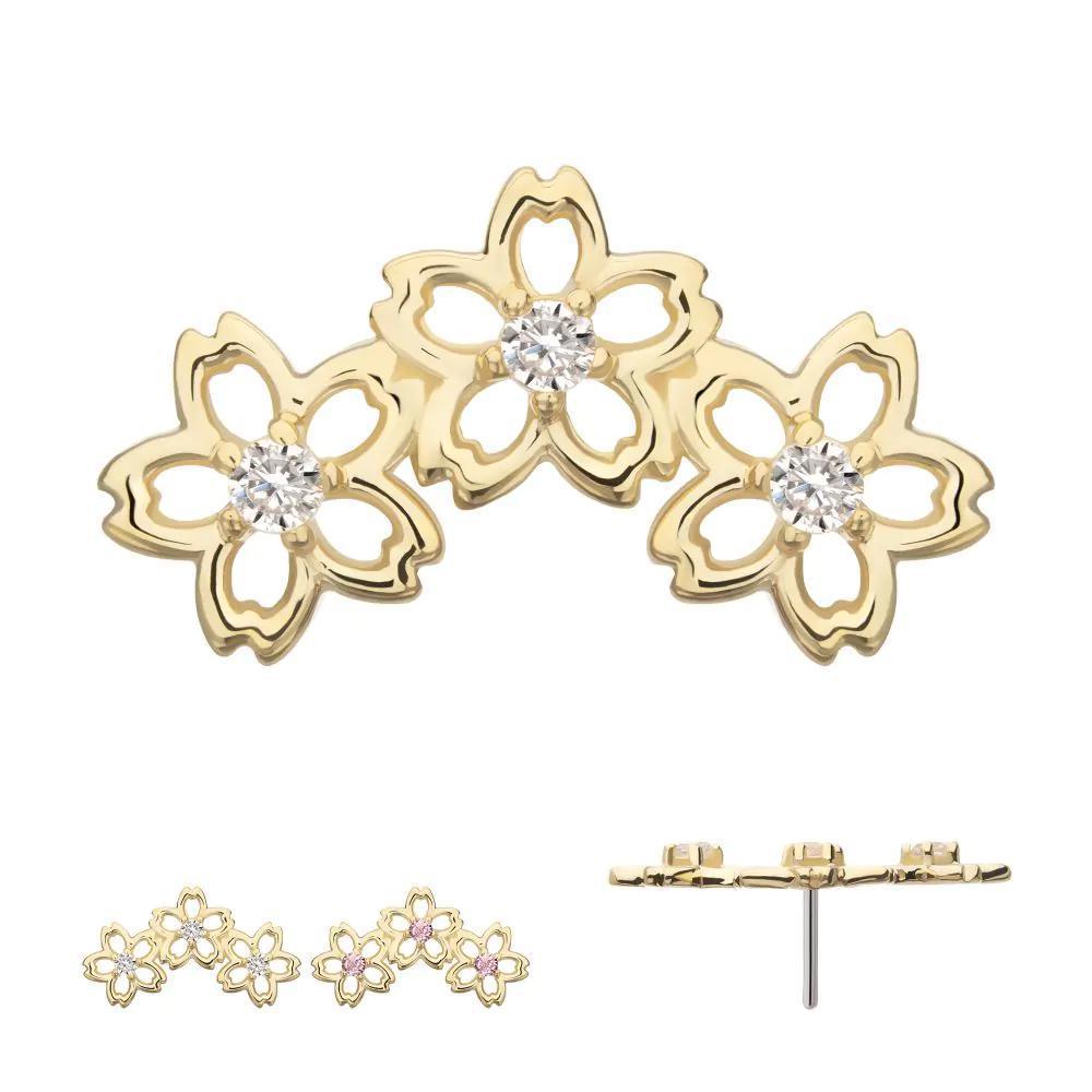 Invictus | 14k gold | Triple Cut Out Cherry Blossom | CZ