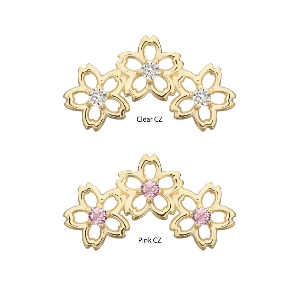 Invictus | 14k gold | Triple Cut Out Cherry Blossom | CZ