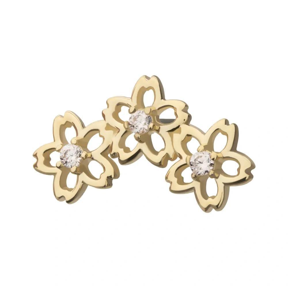 Invictus | 14k gold | Triple Cut Out Cherry Blossom | CZ