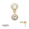 Invictus | 14k gold | Double Bezel Lab-Grown Diamond Dangle | Lab-Grown Diamond