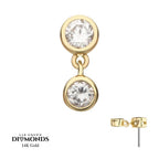 Invictus | 14k gold | Double Bezel Lab-Grown Diamond Dangle | Lab-Grown Diamond