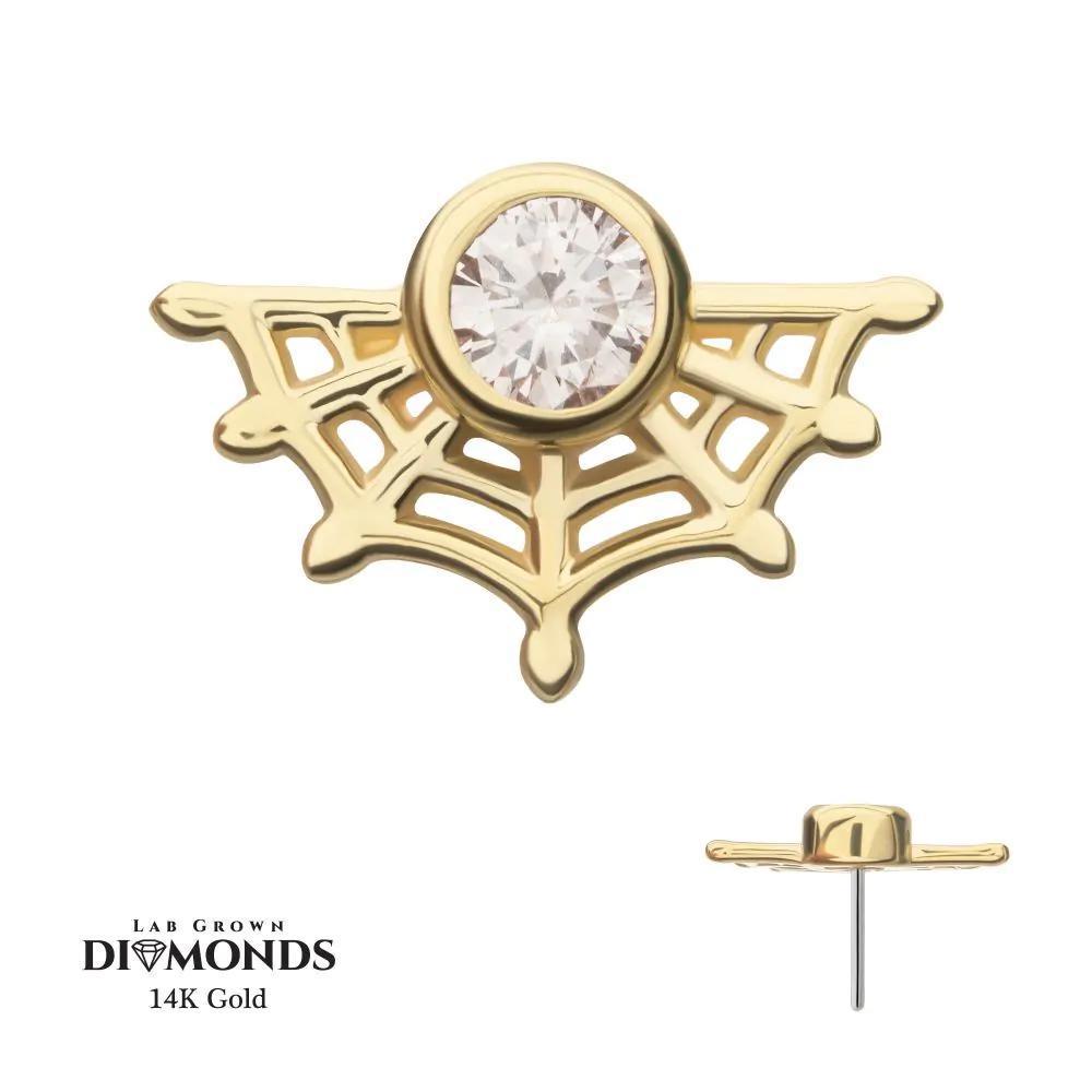 Invictus | 14k gold | Spiderweb Top with Bezel Lab-Grown Diamond | Lab-Grown Diamond