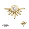 Invictus | 14k gold | Half Starburst Top with Bezel Lab-Grown Diamond | Lab-Grown Diamond