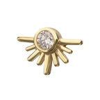 Invictus | 14k gold | Half Starburst Top with Bezel Lab-Grown Diamond | Lab-Grown Diamond