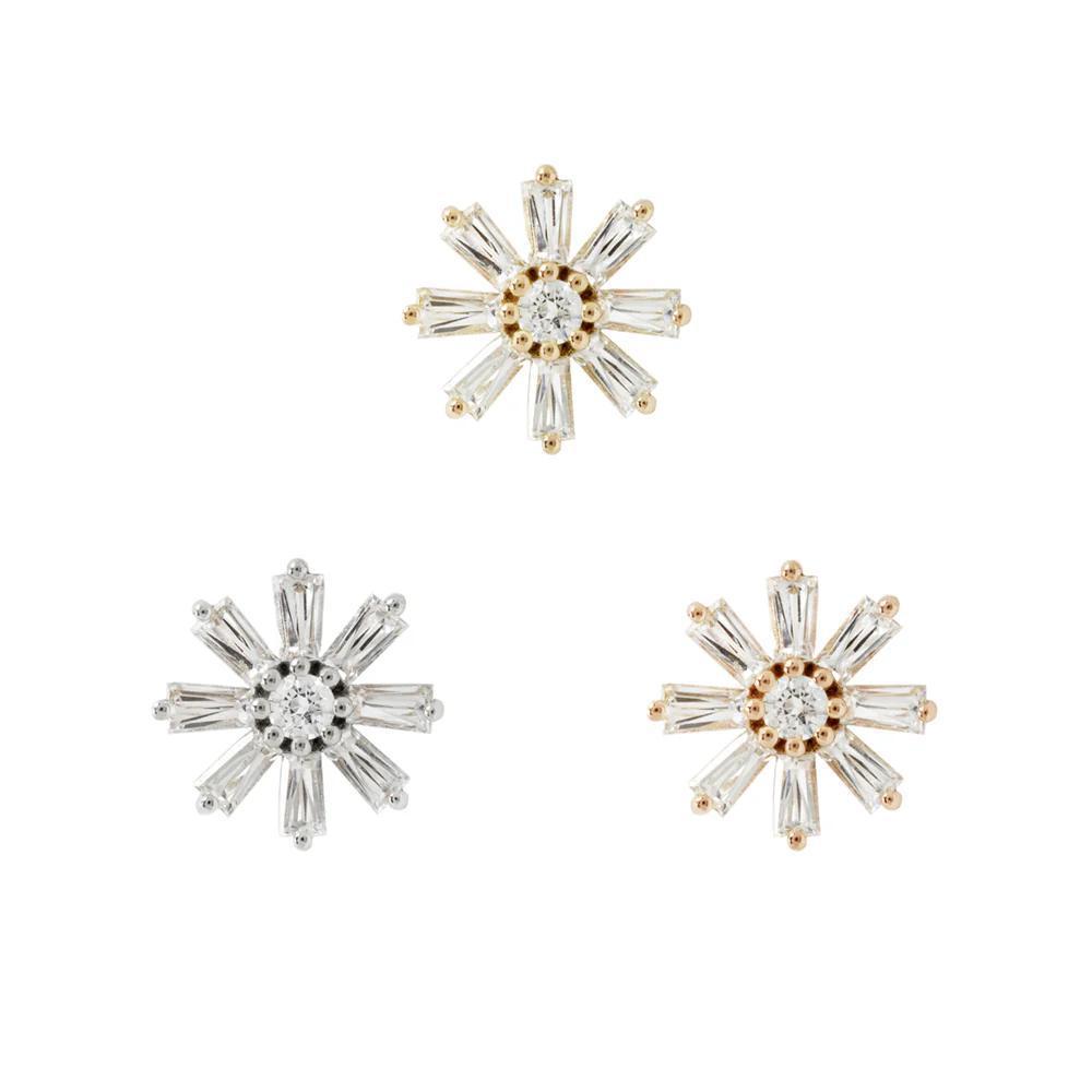 Buddha | 14k gold | Deliah Baguette Flower | Swarovski Crystal CZ