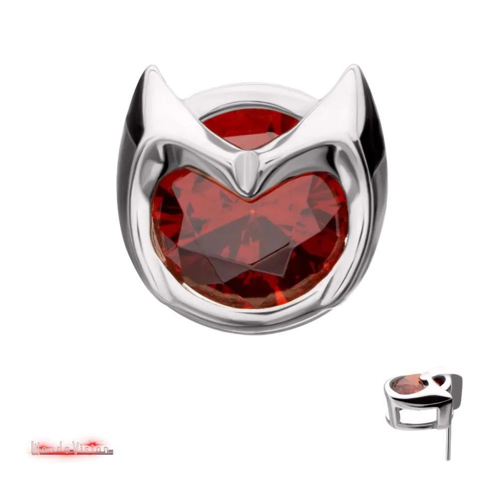 Invictus | 14k gold | Marvel Wandavision 3D Tiara with Red Gem | Cubic Zirconia