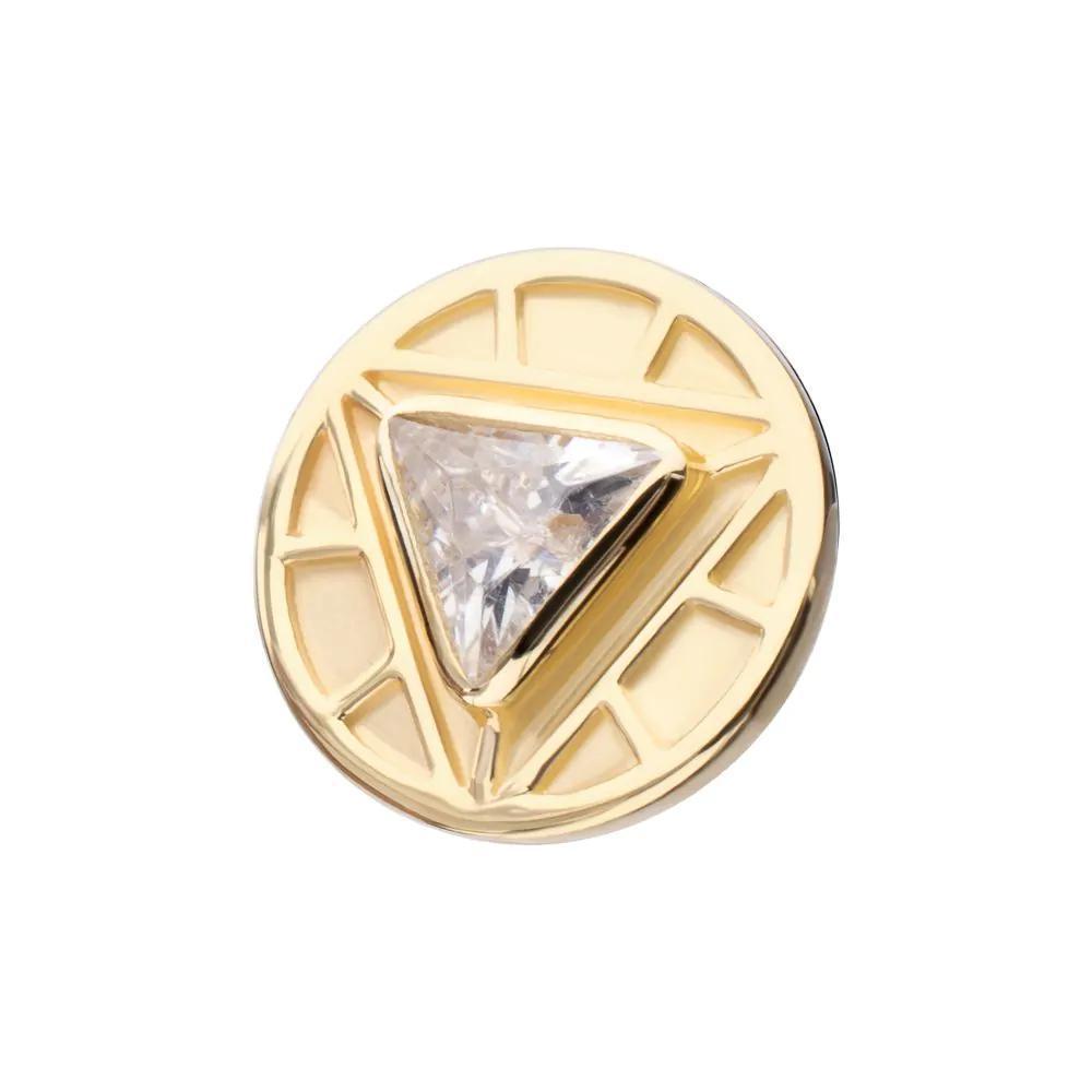 Invictus | 14k gold | Bezel Set Marvel Iron Man Arc Reactor | CZ