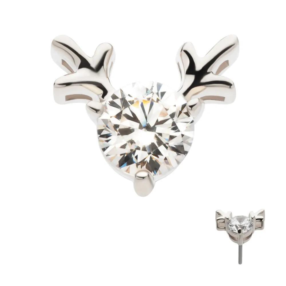 Invictus | 14k gold | Prong Set Reindeer | CZ