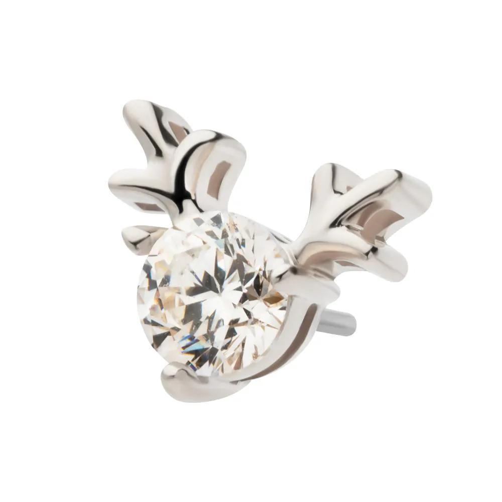 Invictus | 14k gold | Prong Set Reindeer | CZ