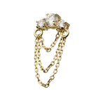 Invictus | 14k gold | 3 Gem Cluster w/ Triple Dangle Chain | Lab-Grown Diamond