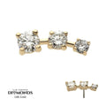 Invictus | 14k gold | Staggered 3 Gem Prong Cluster| Lab-Grown Diamond