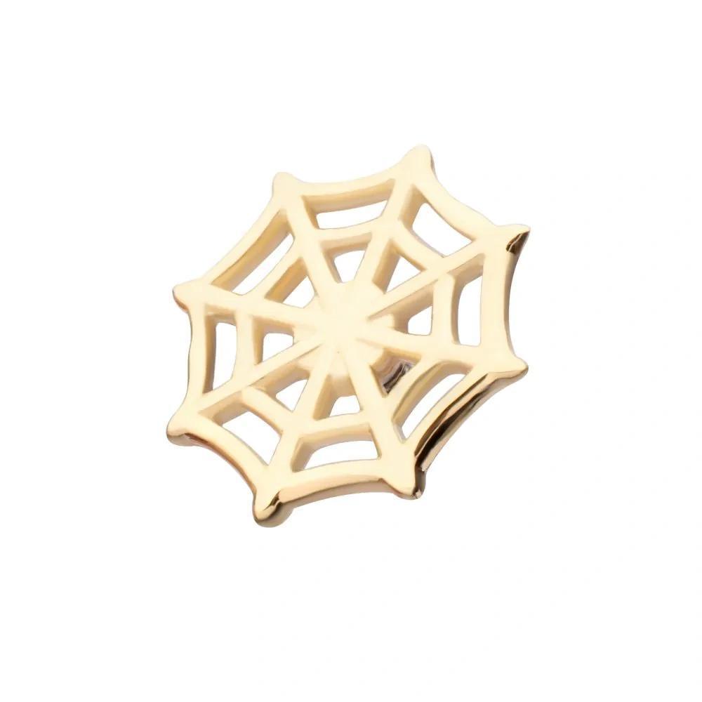 Invictus | 14k gold | 14g Dermal Top | Spiderweb
