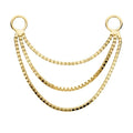 Invictus | 14k gold | 3- Tier Box Chain with Rings