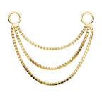 Invictus | 14k gold | 3- Tier Box Chain with Rings
