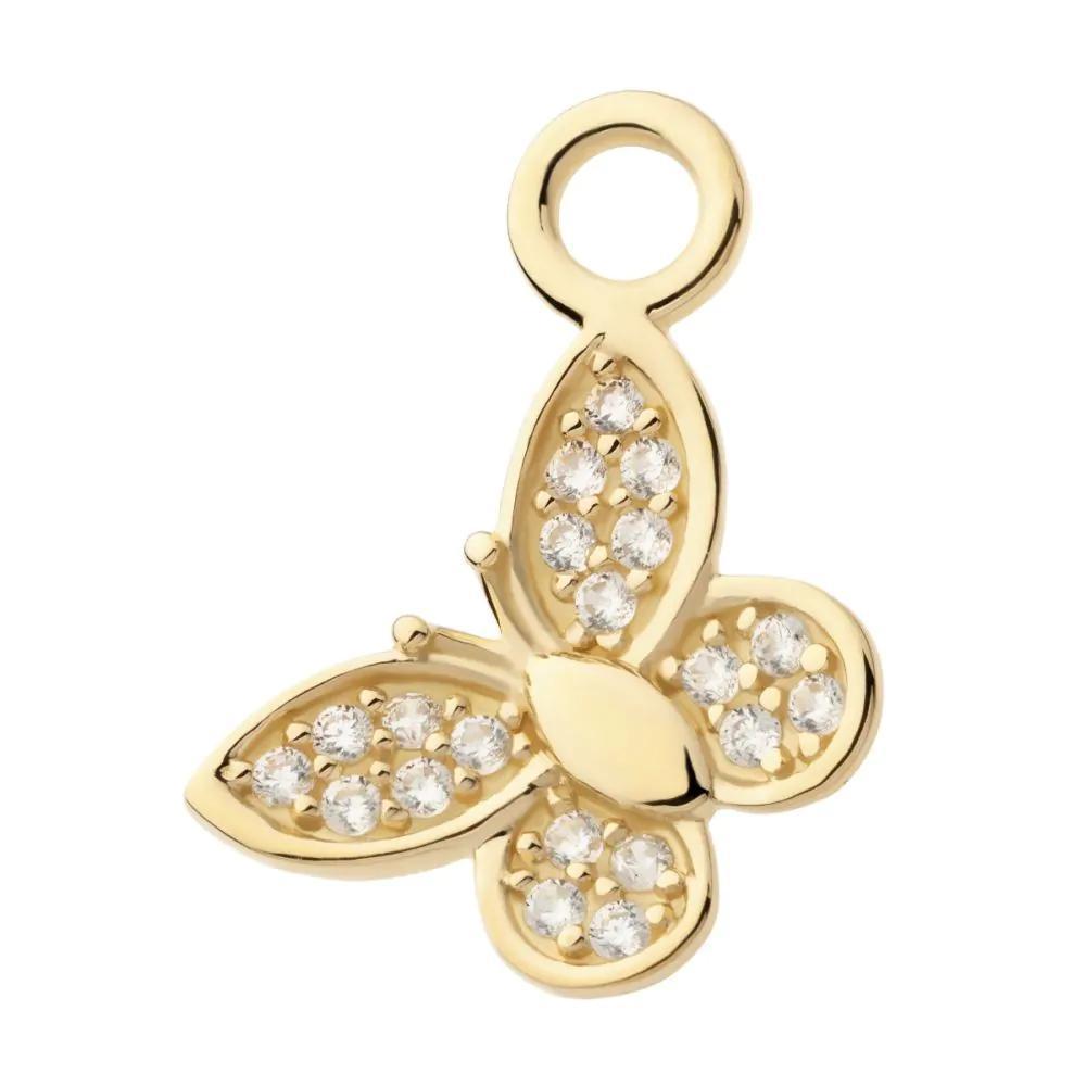 Invictus | 14k gold | Pave Set Butterfly Charm | CZ