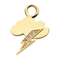 Invictus | 14k gold | Cloud & Lightning Bolt Charm | CZ