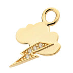 Invictus | 14k gold | Cloud & Lightning Bolt Charm | CZ