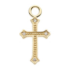 Invictus | 14k gold | Antique Cross Charm | CZ