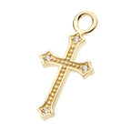 Invictus | 14k gold | Antique Cross Charm | CZ