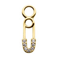 Invictus | 14k gold | Safety Pin Charm | CZ