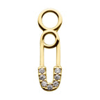 Invictus | 14k gold | Safety Pin Charm | CZ