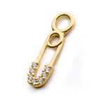 Invictus | 14k gold | Safety Pin Charm | CZ